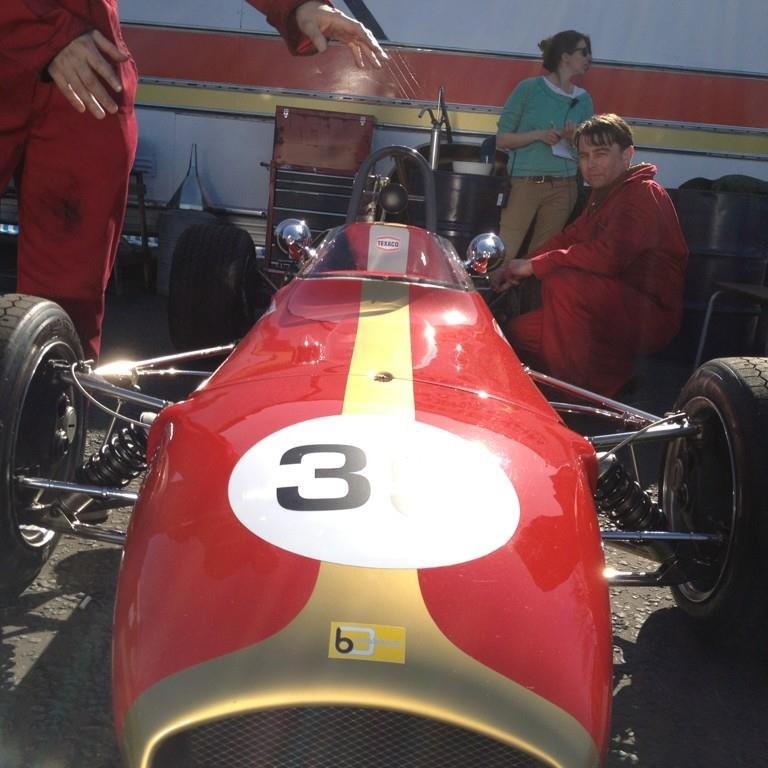 Peter on set of "Rush" with Ron Howard and the red race car